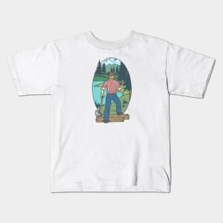 Lumberjack Forest Cartoon Kids Tshirt Kids T-Shirt